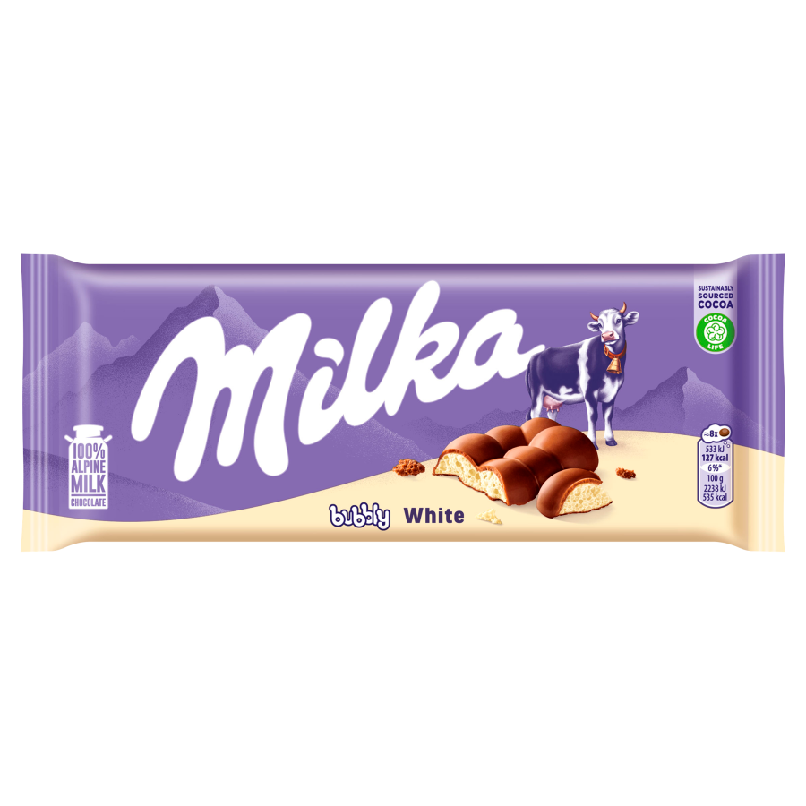 .Milka 95g Bubbly White