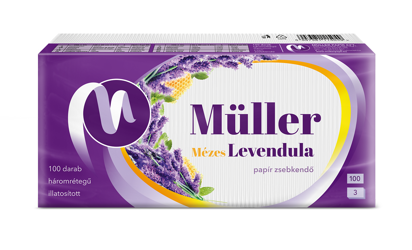 .Müller p.zsebkendő 100db Méz-levend