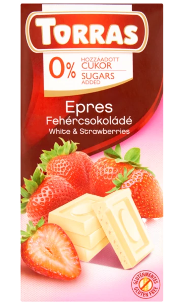 .Torras csoki 75g Epres fehércsoki