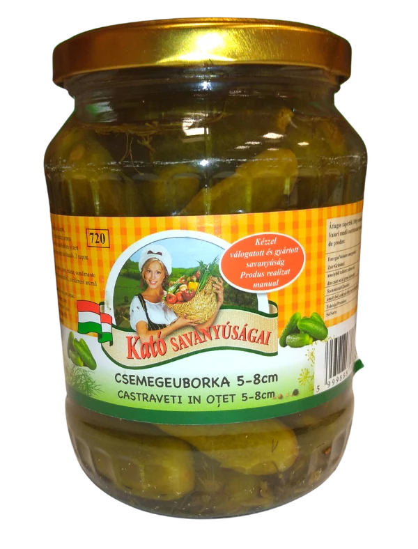 Téglási csemegeuborka 720ml 5-8cm 680/350g Kató