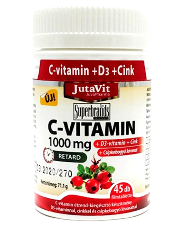 .JutaVit Cvit.1000mg+D3+Cink 45db