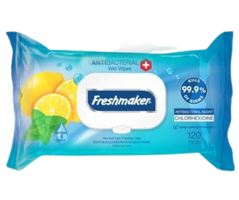 .Freshmaker törlőkendő 120lap antib.