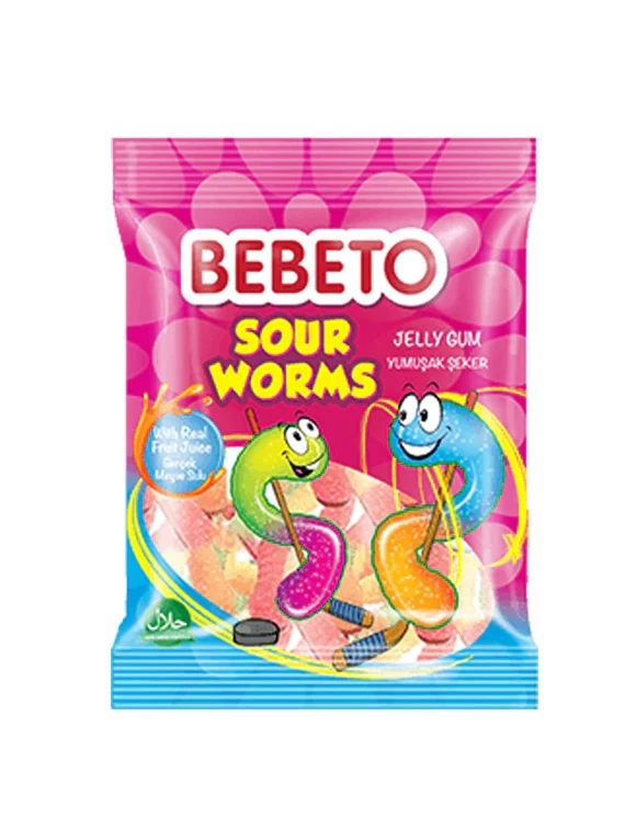 Bebeto gumicukor 80g Sour Worms