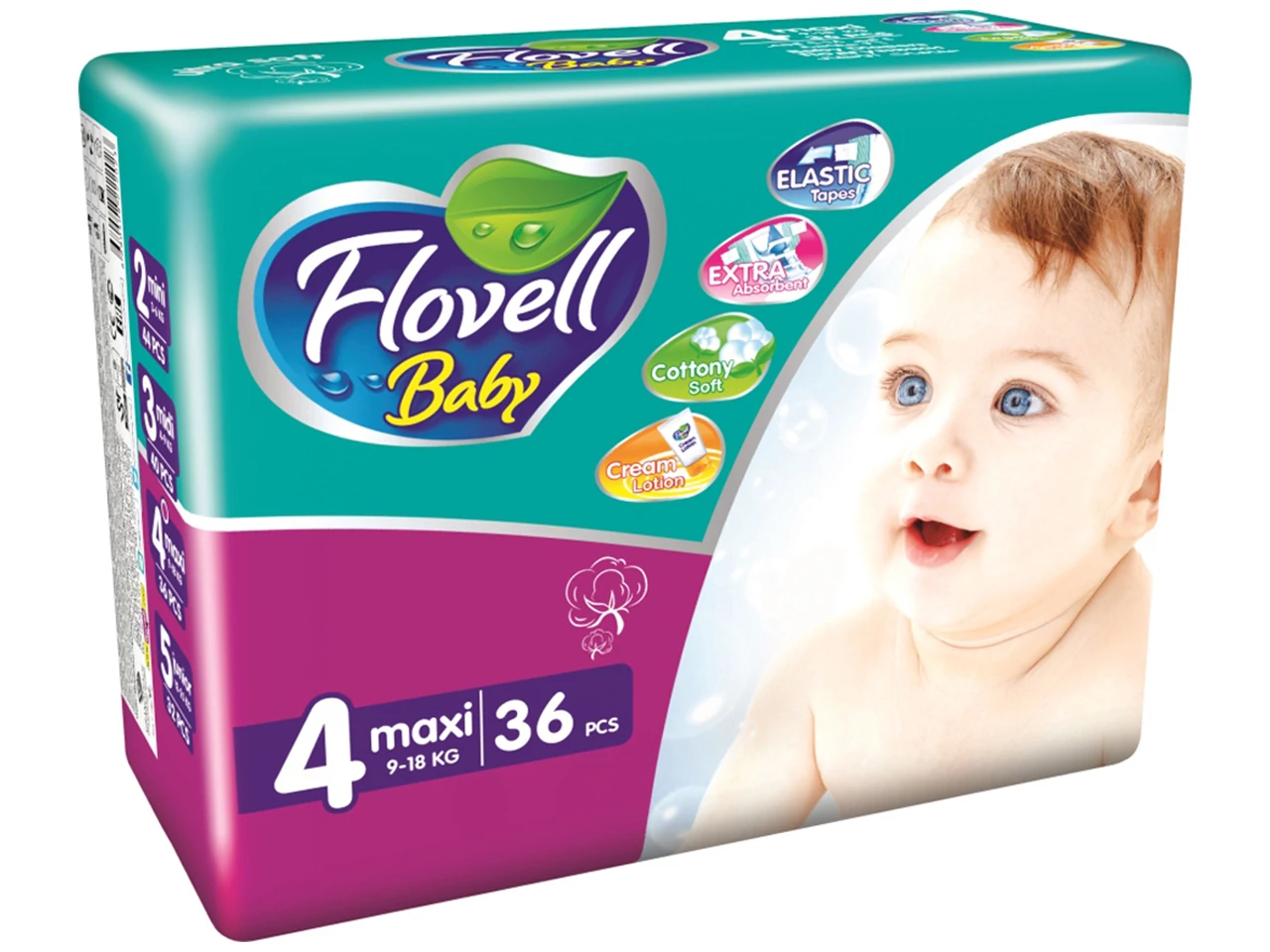 Flovell nadrágpelenka Maxi4 (9-18kg)36db