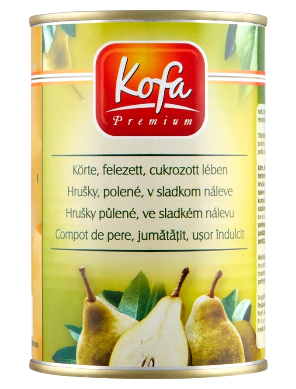 Kofa felezett körte cukrozott lében 425g/230g