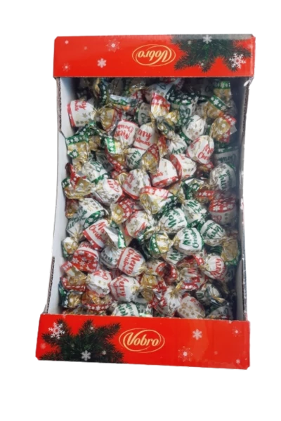 Vobro Merry Christmas praliné 3kg málna-marcipán