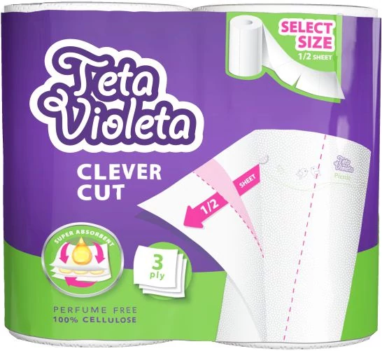 Violeta háztartási papírtörlő PIKNIK CLEVER CUT  3rtg/2tek.