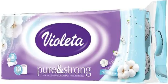Violeta toalettpapír 10tek/3rg. pure&strong