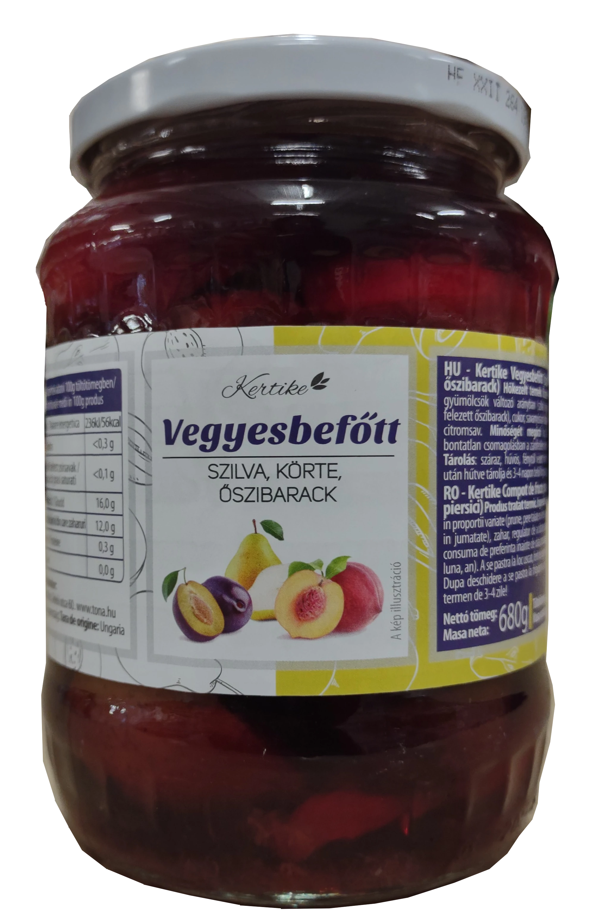 .Kertike Vegyes befőtt 720ml