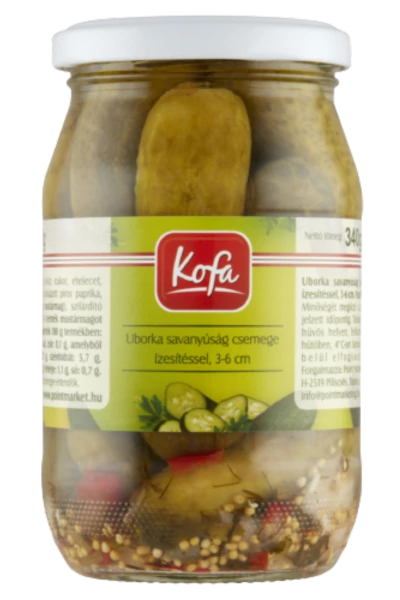 Kofa uborka savanyúság csemege 3-6cm 370ml/340g/180g