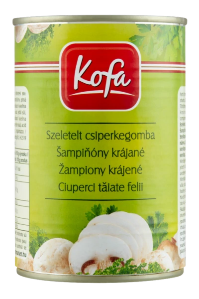 Kofa szeletelt csiperkegomba 400g/200g dobozos