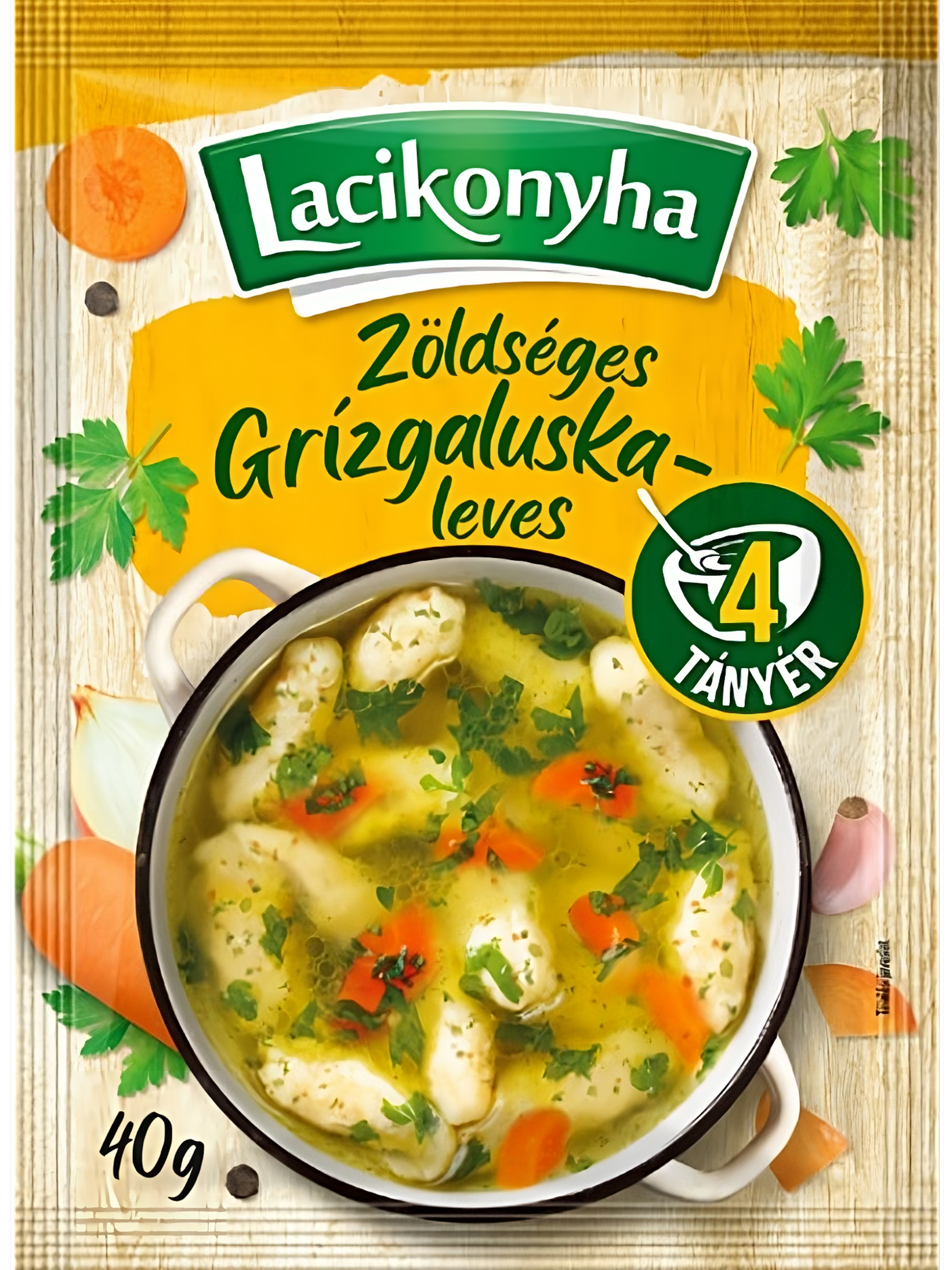 .Lacikonyha leves Zöldséges grízgalu