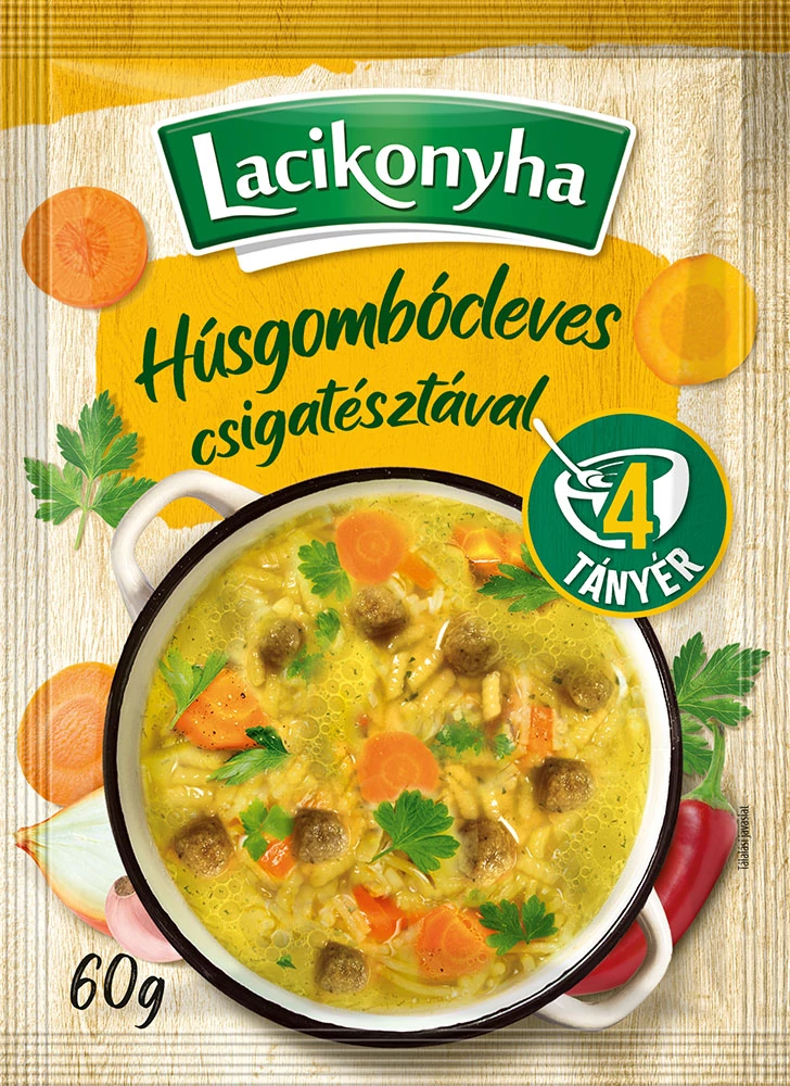 .Lacikonyha leves Húsgombóc csigat.