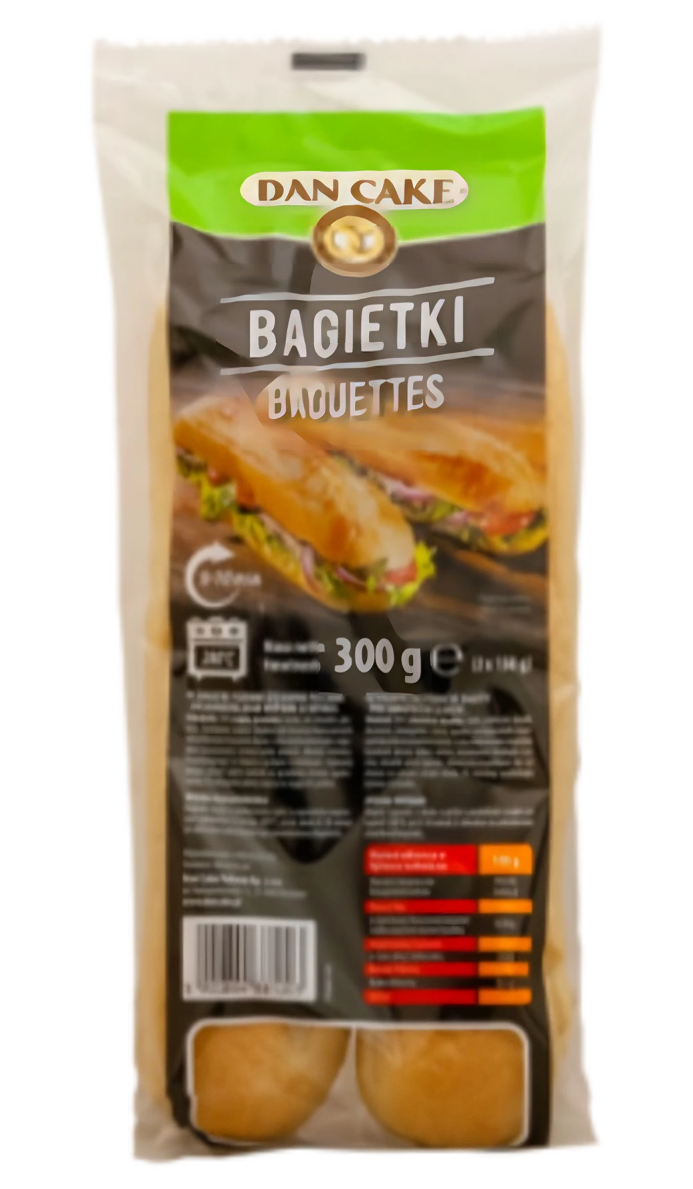 Dan Cake elősütött bagett 2db 300g