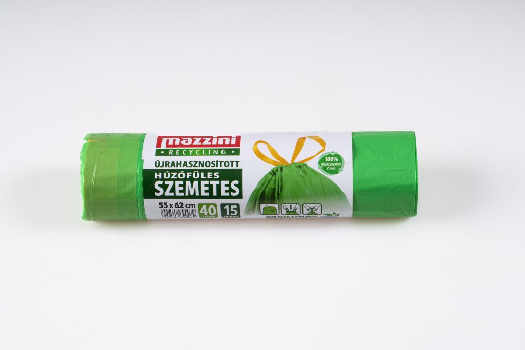 Mazzini újrahasznosított húzófüles szemetes 40l-es (15db/roll)