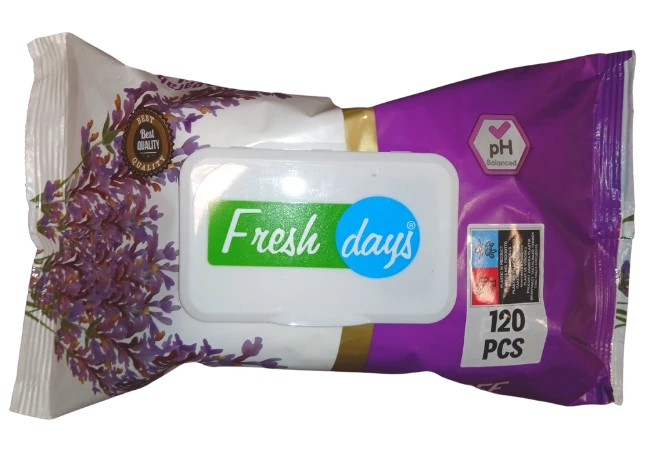 FreshDays törlőkendő 120lap Levendul
