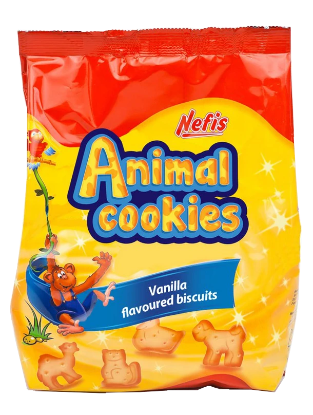 Nefis Animal ccokies vanília ízű édes keksz 250g