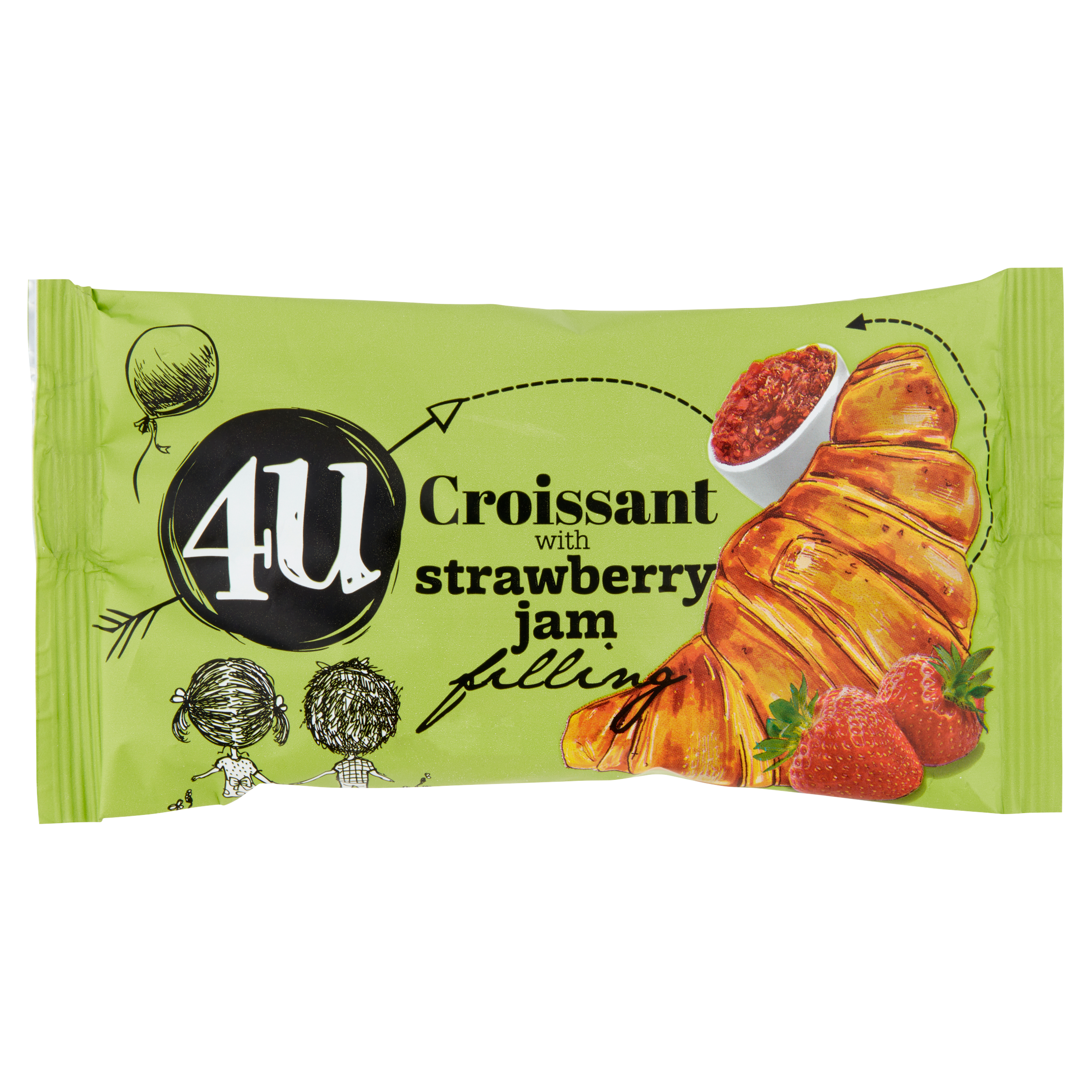 .4U croissant 50g Eper krémmel tt.