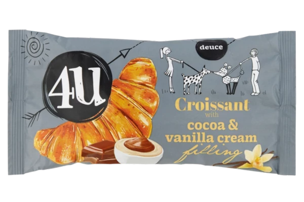 4U croissant kakaó-vanília krémmel töltött 80g