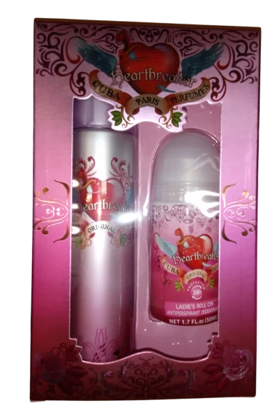 CUBA női díszdobozos 100ml edt+50ml deo roll HEARTBREAKER
