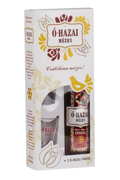 Ó-hazai Mézes Ágyas áfonya likőr 0,5l(30%)+pohár
