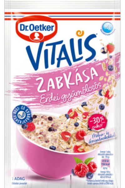 Dr.Oetker Vitalis Zabkása erdei gyümölcsös 53g -30%cukor