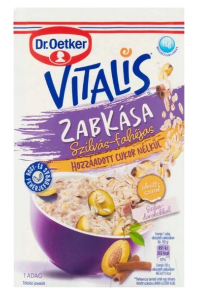 Dr.Oetker Vitalis zabkása szilva-fahéj 58g cukormentes