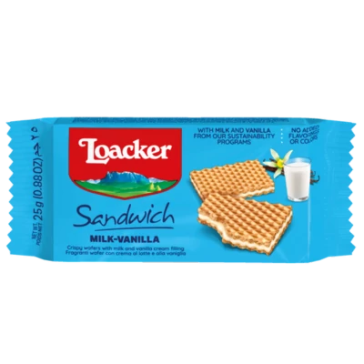 Loacker wafer sandwich tejes-vaníliás 25g