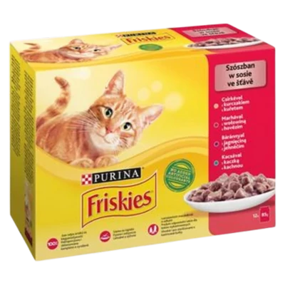 Friskies szósz csirke-marha-bárány-kacsa 12x85g