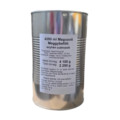 Magozott meggy enyhén cukrozott 4250ml