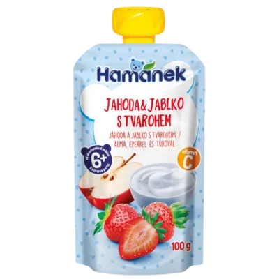 Hamánek desszert 100g tasakos, alma-eper-túró