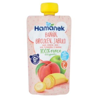 Hamánek desszert 100g tasakos, alma-őszibarack-banán