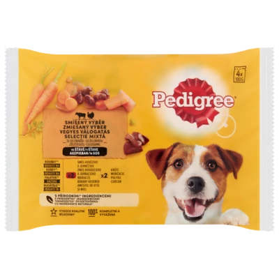 Pedigree 4x100g Marha-Pulyka alutasakos kutyaeledel